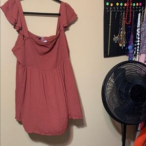 #436 size 4 Torrid NWT rust colored Flutter Sleeve summer top